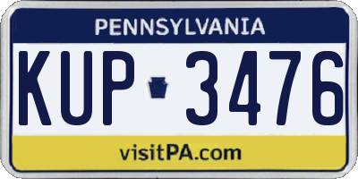 PA license plate KUP3476