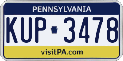 PA license plate KUP3478