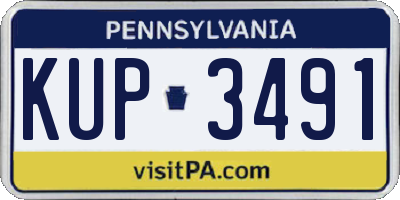 PA license plate KUP3491