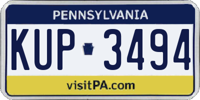 PA license plate KUP3494