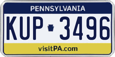PA license plate KUP3496