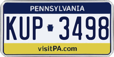 PA license plate KUP3498