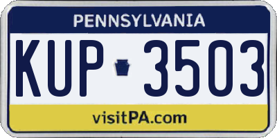 PA license plate KUP3503