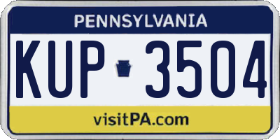 PA license plate KUP3504