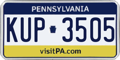 PA license plate KUP3505