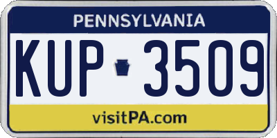 PA license plate KUP3509
