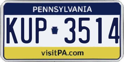 PA license plate KUP3514