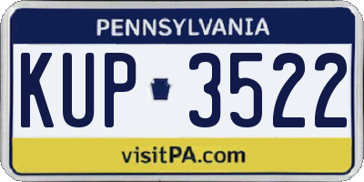 PA license plate KUP3522