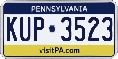PA license plate KUP3523