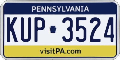 PA license plate KUP3524