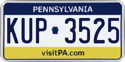 PA license plate KUP3525