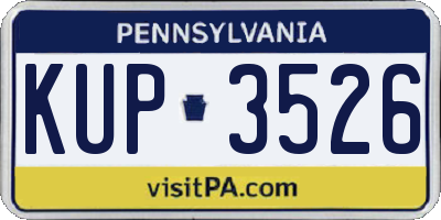 PA license plate KUP3526