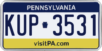 PA license plate KUP3531