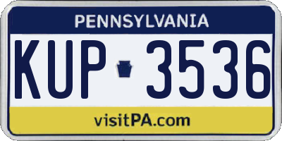 PA license plate KUP3536