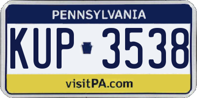 PA license plate KUP3538