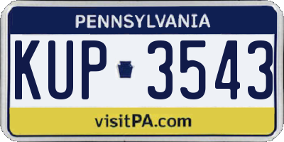 PA license plate KUP3543