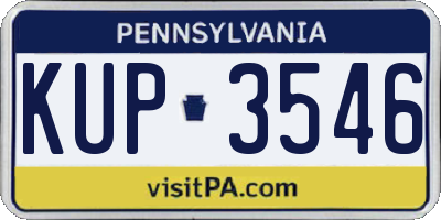 PA license plate KUP3546
