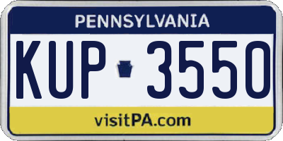 PA license plate KUP3550