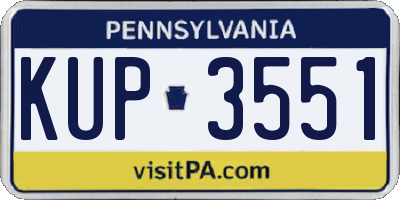 PA license plate KUP3551