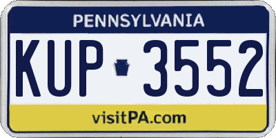 PA license plate KUP3552