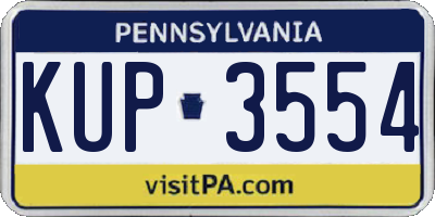PA license plate KUP3554