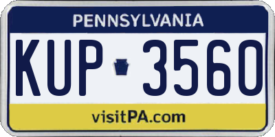 PA license plate KUP3560