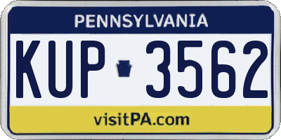 PA license plate KUP3562