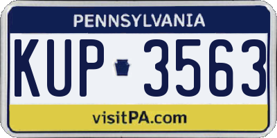 PA license plate KUP3563