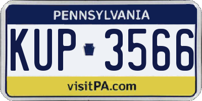 PA license plate KUP3566