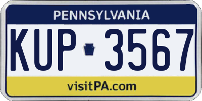 PA license plate KUP3567