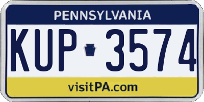 PA license plate KUP3574