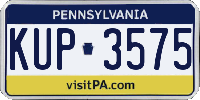 PA license plate KUP3575