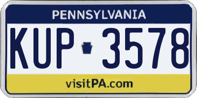 PA license plate KUP3578