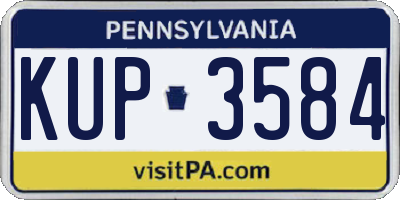 PA license plate KUP3584