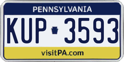 PA license plate KUP3593