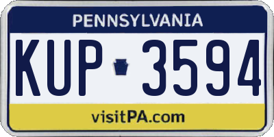 PA license plate KUP3594