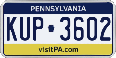 PA license plate KUP3602