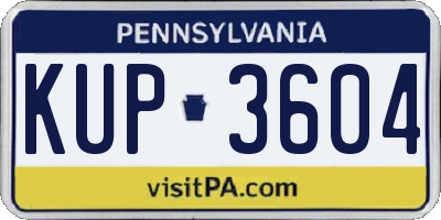 PA license plate KUP3604