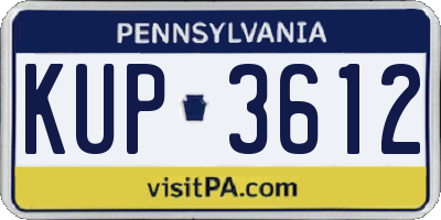PA license plate KUP3612