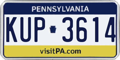 PA license plate KUP3614