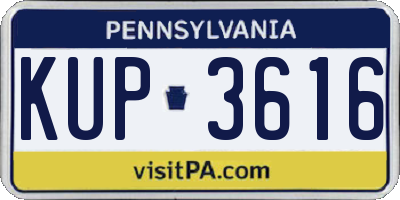 PA license plate KUP3616