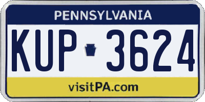 PA license plate KUP3624