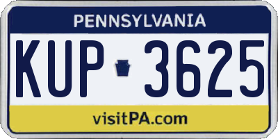 PA license plate KUP3625