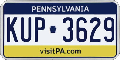 PA license plate KUP3629