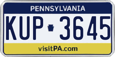 PA license plate KUP3645