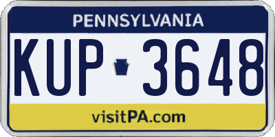 PA license plate KUP3648