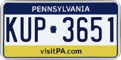 PA license plate KUP3651