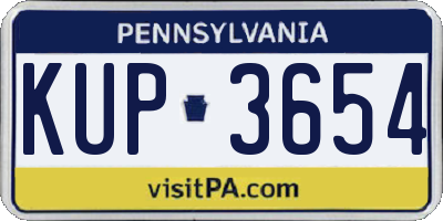 PA license plate KUP3654