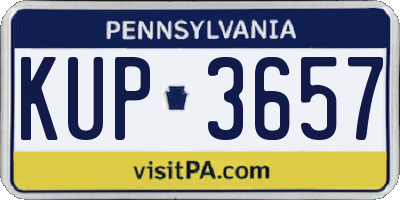 PA license plate KUP3657