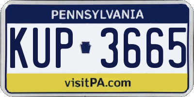 PA license plate KUP3665